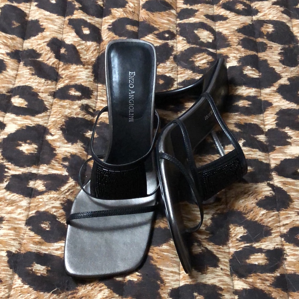 Enzo Angiolini Elegant Black Heels. Size 7 1/2” Heels 3 1/2”. Worn once